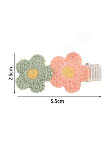 2pcs Cute Fabric Sunflower Hair Clips, Handmade Floral Bangs Hair Accessories, Sweet & Stylish Side Clips