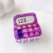 1pc Cute Acrylic Cartoon School Bus, Pencil, Apple & Calculator Design Hair Clip, Acrylic Hairpin For Women, Teachers & Girls, Suitable As Teacher's Day Gift And Back-To-School Accessory, Fits Thin & Thick Hair, Summer Hair Claw Hair Jaw Clip