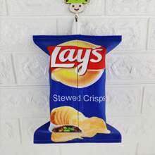 1pc Creative Potato Chip Shaped Tissue Box, Space Saving, Auto Sofa Paper Towel Case Storage, Square Tissue Box Tissue Cube Box Creative Potato Chips Bag Auto Sofa Tissue Box Storage, Suitable For Living Room, Dining Room, Bedroom