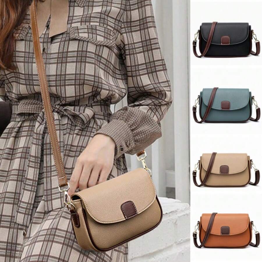 1PC Womens Designer Style Crossbody Bag Ladies Small Leather Shoulder Handbag Work Travel Bag - Multicolor - View 1