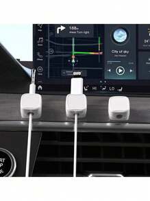 6pcs Magnetic Hooks, Data Cable Clips, Wire Storage, Strong Adhesive Square Punch-Free Cable Winding And Cable Organizer