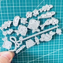 Ocean Fish Shell Die Cuts For Card Making, Fish Metal Cutting Dies, Shell Metal Die Cutting Mold, Scrapbooking Dies, DIY Etched Embossing Stencil For Crafts