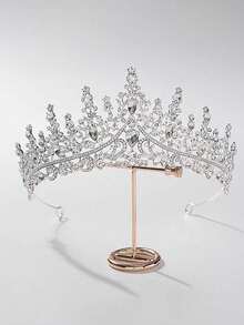 Fully Rhinestone Metal Crystal Glass Bride Crown, Same Style