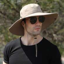 1pc Spring/Summer Extra Wide Brim Sun Hat, Outdoor Fishing Cap For Men, Hiking Sun Protection Hat