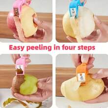 2pcs Assorted Color Fruit & Vegetable Peeler, Multi-Functional Peeler, Potato Peeler, Orange Peeler, Apple Peeler, Melon Peeler, Reusable Pear Peeler, Carrot Peeler, Kitchen Tools