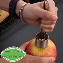 Vide-fruits et légumes en acier inoxydable, durable et facile à utiliser, 1 pièce - Gadget de cuisine universel compatible avec les pommes, poires, tomates, poivrons - Extracteur de graines de poivrons rouges