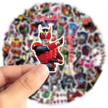 50pcs Kamen Rider Cartoon Graffiti Stickers,Retro Handmade Account Decoration Materials DIY Water Cup Phone Case Decoration Collage