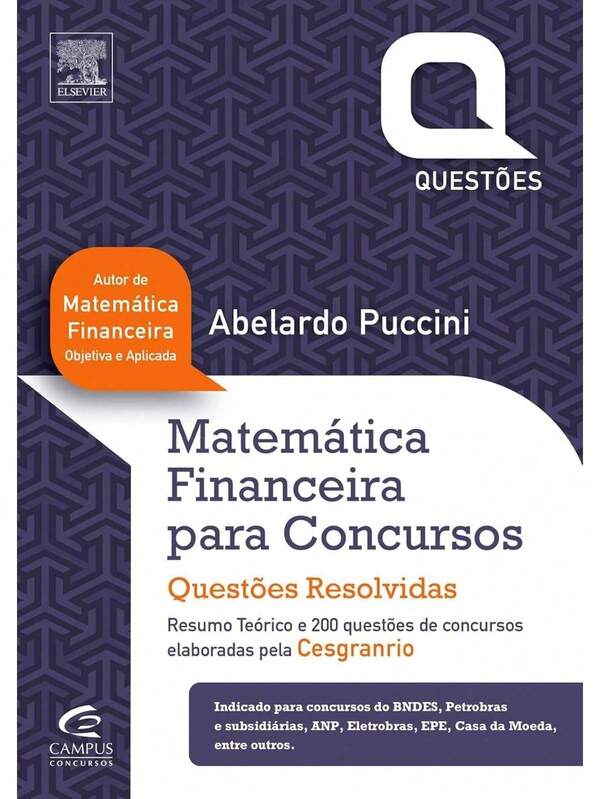Livro: Matemática Financeira para Concursos - Questões Resolvidas (Novo, Lacrado)