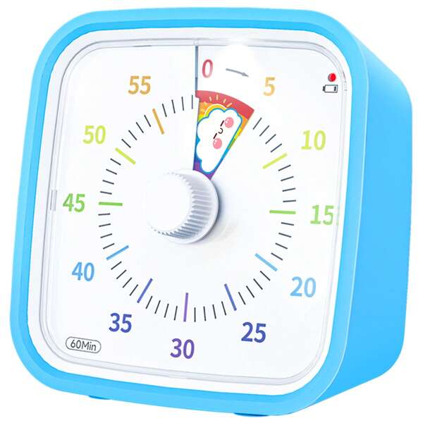 60 Minute Visual Timer With Night Light, Rainbow Disc With Protective Cover Drop Resistant Countdown Timer For Study, Office, Yoga Fitness, Etc. Silent Timer