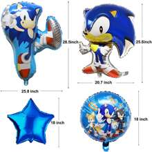 Eyuwn 6PCS So Nic Birthday Party Supplies Video Gamers Hedgehog Foil Balloon Bouquet Decorations