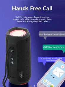 T&G 10W High Power Outdoor Portable Wireless Bluetooth Speaker With 5-Level Waterproof & Shockproof, LED Lighting Effects, Supports TWS/FM/AUX Functions - Multicolor - View 8