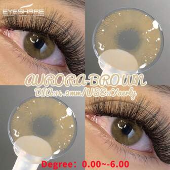  Lentes de contacto de color con graduación Eyeshare 1 par/2 piezas, lentes de color marrón de alta calidad para uso diario, citas y eventos festivos, uso anual, 14.2mm para disfraz de Halloween y cosplay