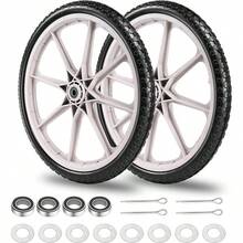 Flat Free Tire & Wheel Set 3/4" & 5/8" Bearing, Ideal Replacement For Rubbermaid Wheelbarrow, Lawn & Garden Carts - Grey - View 1