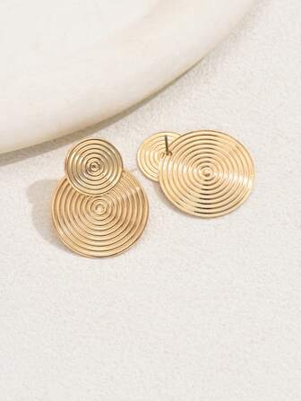 1 par Nya Kreativ Minimalistisk Geometrisk Sommar Vardagskläder Mode Elegant Simplex Rund Blommig Spiral Fram & Bak Örhängen