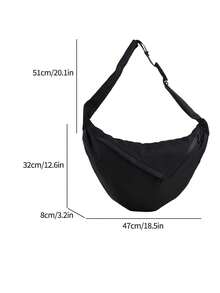 女士纯色休闲简约大容量手提包 - 黑色 - 查看 2