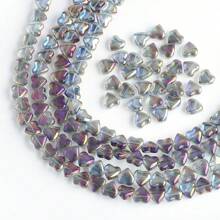 50pcs 8mm Side Drilled Glass Heart/Butterfly Beads For DIY Jewelry Making, Can Be Used For Necklaces, Bracelets, Earrings, Belts, Headpieces, Shoes, Phone And Key Chains, Etc.