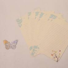 Set de 25 piezas, que incluye 15 hojas de papel para escribir, 5 sobres con decoraciones de mariposas de colores y refuerzo de perlas falsas, adecuado para cumpleaños, aniversarios, San Valentín, Acción de Gracias, Navidad, Día de la Madre y otras ocasiones de vuelta a la escuela