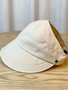 1pc Crown Top Cap, Foldable Wide Brim Fashion Snapback Cap Suitable For High Ponytail - Multicolor - View 7