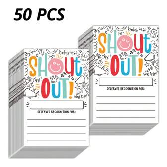 5/25/50 Invitation Graffiti Business Cards, Thank You And Recognition Reward Cards, 15.2x10.2 Cm/6x4 Inches, Suitable For Teachers, Employees, Office Workers, And Work Bulletin Boards,Back To School,School Supplies