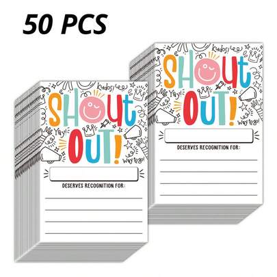 5/25/50 Invitation Cards, Thank You Cards And Award Cards, 15.2x10.2 Cm/6x4 Inches, Suitable For Teachers, Employees, Office Staff And Bulletin Boards, Back To School, School Supplies