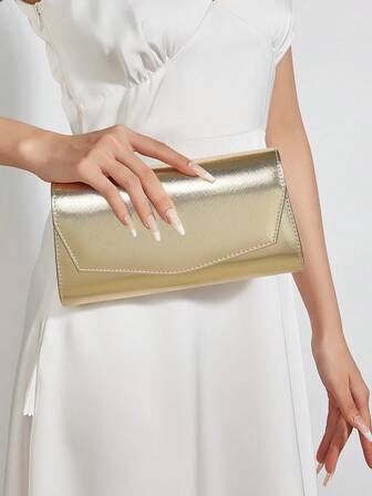 闪亮闪亮、极简主义、低调奢华、闪亮信封手拿包，适合女士，配有金属链，适合婚礼、派对、舞会、生日礼物，大容量，可放置手机、化妆品