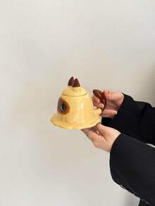 كأس سيراميك مطلي على شكل قطة محبب ذو غطاء، كأس قهوة/شاي مضحك للأزواج، كوب مياه ذو سعة كبيرة مبتكر، كوب فتياني للإفطار، الشاي بعد الظهر، عيد الميلاد، هدية للصديقة، الزوجة، الأم