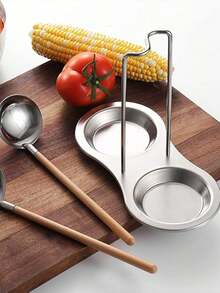 1 pieza Cuchara sopera de acero inoxidable con baño de titanio de estilo occidental minimalista, soporte multiusos para ollas, olla caliente y rejilla escurridor para la cocina - color sólido - Ver 2