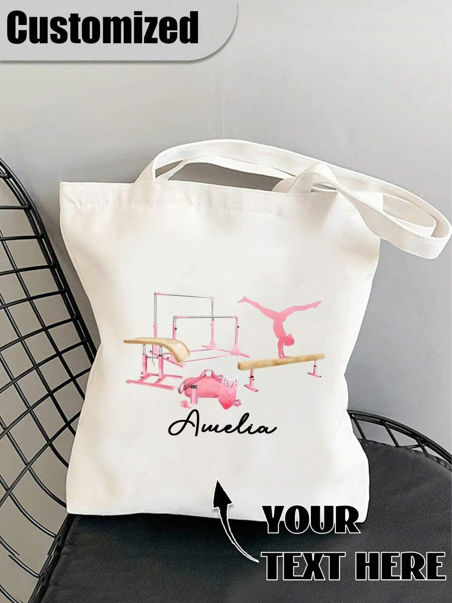 Personalized Gymnastics Tote Bag, A Custom Gift For Gymnasts, Tailored Gymnastic Bags, Perfect For Gymnastics Enthusiasts, A Great Present For A Gymnastics Girl, And A Handbag For Gymnastics Teams,School Supplies,Back To School,For Office,For School,For Classroom,For Teacher Gifts,For University,For Colleague,For Dorm Rooms,For Teacher,For Boys And Girls,For Teenagers,Junior High School Students,Middle School Students,High School Senior High School Students,College Students,University Students,Freshman,Sophomore,Underclassmen,All-Purpose,Large Capacity,Versatile,Multifunction,Colorful,Cute,Adorable,Contracted,Funny,Kawaii,Y2K,Minimalist,Commuting,Business Casual,Basics,Custom,Personalized,Unique,Customized,Ideal Gifts For Him,Ideal Gifts For Her,Her,Family,Friends,Girlfriend,For Anniversaries,For Birthdays,For Holiday/ Vacation,For Outdoors/Outings/Travel/Hiking/Stadium/Sports/Climbing,For Business/Commute/Work/Office