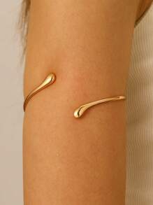 1 pieza Pulsera bangle elegante con forma de lágrima y círculo para mujer, adecuada para uso diario, fiesta, vacaciones y reuniones