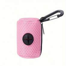 1 peça dispensador portátil de sacos para cocô de animais de estimação com mosquetão, sacos de poliéster para fezes de cachorro, adequado para cães e gatos, à prova de vazamentos, suprimentos essenciais de limpeza para animais de estimação - Multicolorido - Ver 14