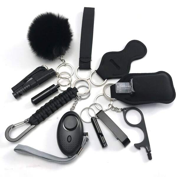 12pcs Safety Full Set, Self Security Set With Personal Alarm, Protective Accessories Gift For Women Valentines Gift School