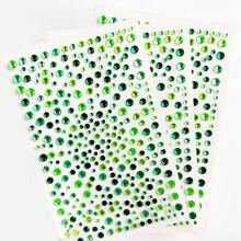 Nayiben 3 piezas de pegatinas de strass rosa, azul y verde, decoración de fiesta, pegatinas de maquillaje 3D para el cabello, la cara, las uñas, regalo de vuelta al colegio