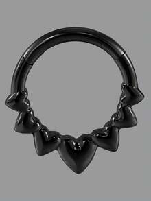 1PC Stainless Steel 16G Symmetric Geometry HingedSegment Septum Ring Simple Cone Hollow Heart Series Connection Nose Lip Cartilage Helix Tragus Earring For Unisex Daily Life - Multicolor - View 11