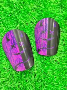 1pair Of Football Mini Leg Guards, High-Quality Thickened Layout, Ultra Light Mini, Football Small Shin Guards, Calf Guards - Purple - View 9
