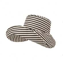 Mũ xô vành rộng sọc cổ điển dành cho nữ, mũ chống nắng thông thường đa năng có thể gấp lại, bảo vệ khỏi tia UV khi ra ngoài vào mùa xuân - Nhiều màu - Xem 8