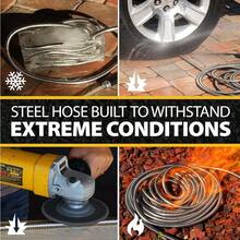 50 FT Garden Hose Pipe With Nozzle 304 Stainless Steel Metal Hosepipe, Crush Resistant Flexible Hose Pipe, Kink Free Ultra Lightweight Garden Hose Easy To Coil, Garden Hoses - Silver - View 3