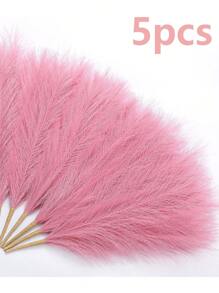 5pcs Faux Pampas Grass, Tall Artificial Pompous Grass, Large Fake Pompas Branches Plants Floor Vase Filler For Flower Arrangement Home Kitchen Boho Decor,Fall Decor,Autumn