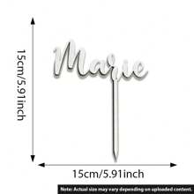 Topper personalizado de acrílico para tartas para el Día de la Madre, cumpleaños, boda, ceremonia de graduación - Nombre