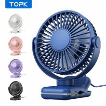 TOPK TOPK USB Clip Desk Fan, Brushless Motor Whisper-Quiet Powerful Airflow Strong Clamp For Secure Attachment, Stylish Design Portable Cooling High-Quality Construction Portable Mini Personal Fan For Bedroom And Office