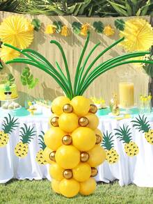 Set 56 de suporturi pentru baloane din latex cu ananas de vară - baloane din latex galbene și aurii de 5/10/12 inch cu baloane magice verzi cu arc, pentru petrecere hawaiană, decorațiuni cu fructe tropicale pentru sărbători de vară, articole pentru petreceri de ziua de naștere, decorațiuni pentru petreceri la piscină și plajă, decorațiuni pentru petreceri hawaiene Luau, baloane cu fructe aurii și verzi, decorațiuni pentru petreceri Aloha, petrecere cu tematică de fructe, petrecere cu ananas - Multicolor - Vizualizare 7