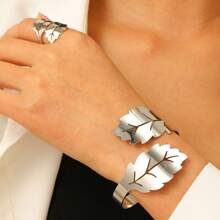 2pcs/Set Elegant Stainless Steel Smooth Water Drop, Starfish, Shell, Snake Geometric Multi-Element Bracelet And Ring Jewelry Set, Fashion Jewelry Gift For Women, Summer Beach