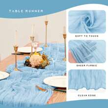 1pc Hand-Woven Balinese Sheer Table Runner, Rustic Transparent Dining Table Decor, Suitable For Romantic Bridal Shower Gifts, Multi-Scene Practical Use