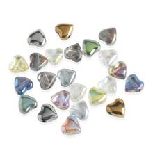 50pcs 8mm Side Drilled Glass Heart/Butterfly Beads For DIY Jewelry Making, Can Be Used For Necklaces, Bracelets, Earrings, Belts, Headpieces, Shoes, Phone And Key Chains, Etc.