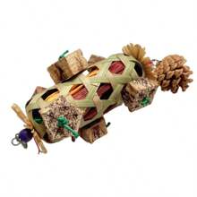 Parrot Hanging Bite Wooden Colorful Shredding Crinkles Parrot Chew Toys Natural Foraging Sola For Conures Cockatiels Parakeets
