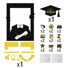 Graduation Ceremony Party Decorations Prop Graduation Cap Gown Photo Frame Graduation Decor Photo Props DIY Set Includes Tassels And Adhesive