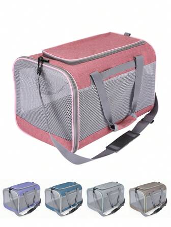 1 pieza Bolso de transporte para mascotas superligero, plegable, de moda y respirable, adecuado para perros de menos de 10 kg y gatos de menos de 15 kg, apto para uso en exteriores, camping, compras y viajes