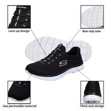 Skechers Lekkie, niskie, codzienne buty, miękkie buty do chodzenia dla mam w średnim wieku i starszych, zalecamy zamawianie o 0,5 rozmiaru mniejszych, styl nr 12980-BKW