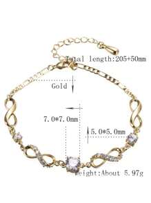 Minimalist Cute All-Match 8-Type Zirconia Anklet, Adjustable Brass Based Jewelry Gift For Women