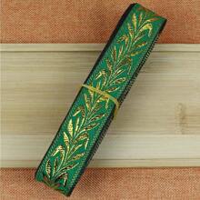 7 Yards 2.5cm Jacquard Ribbon With Golden Floral Leaves Pattern Woven Lace Trim Tape For DIY Sewing And Fabric Projects