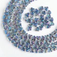 50pcs 8mm Side Drilled Glass Heart/Butterfly Beads For DIY Jewelry Making, Can Be Used For Necklaces, Bracelets, Earrings, Belts, Headpieces, Shoes, Phone And Key Chains, Etc.